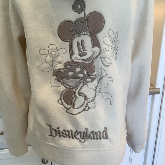 Disneyland Disney Parks Cream Fleece Zip Jacket Medium - Picture 4 of 9